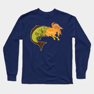 Small Mouth Bass eats Cock-a-doodle doo Long Sleeve T-Shirt